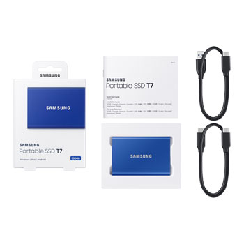 Samsung T7 Blue 500GB Portable SSD USB-C/A Gen2 : image 4