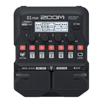 Zoom G1 FOUR Guitar Effects Pedal,  13 Amp Models, 60 Onboard Effects, Looper, Built-in Drum Machine : image 2