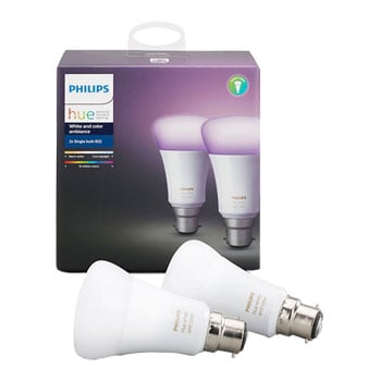 Philips Hue White and Colour Ambience A60 B22 Twin Pack