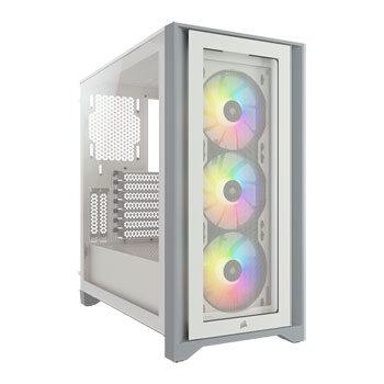 Corsair White iCue 4000X RGB Mid Tower Windowed PC Case : image 1