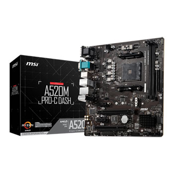 MSI AMD Ryzen A520M PRO-C DASH AM4 MicroATX Motherboard