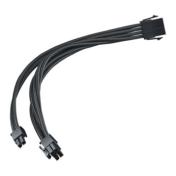SilverStone 30cm 8-pin to PCIe 8-pin (6+2) Extension Power Cable - Black : image 1
