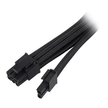 SilverStone 30cm 8-pin to PCIe 8-pin (6+2) Extension Power Cable - Black : image 2