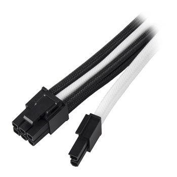 SilverStone 30cm 8-pin to PCIe 8-pin (6+2) Extension Power Cable - Black & White : image 2