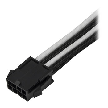 SilverStone 30cm 8-pin to PCIe 8-pin (6+2) Extension Power Cable - Black & White : image 3