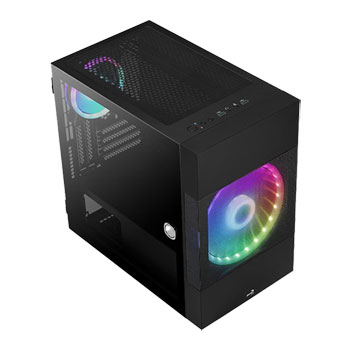 Aerocool Atomic Black Mini Tower Tempered Glass PC Gaming Case : image 3