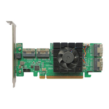 HighPoint SSD7204 PCIe x8 Gen3, M.2 NVMe SSD RAID vezérlő (4x M.2