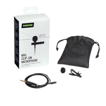 Shure MOTIV MVL 3.5mm Omnidirectional Condenser Lavalier Microphone compatible with iOS/Android : image 1