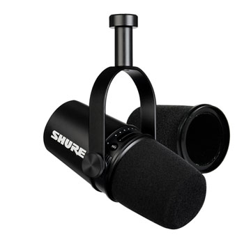 Shure MV7 Black USB Mic + RK345 Windshield : image 1
