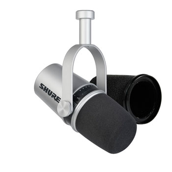 Shure MV7 Silver USB Mic+ Pop Shield Upgrade : image 1