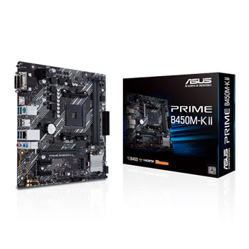 ASUS AMD Ryzen PRIME B450M-K II AM4 PCIe 3.0 mATX Motherboard : image 1