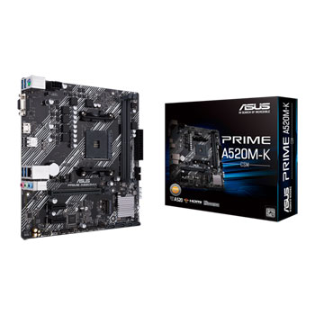 ASUS AMD Ryzen PRIME A520M-K AM4 PCIe 3.0 MicroATX Motherboard : image 1