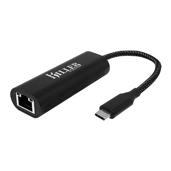 Killer E3100U 2.5 GbE USB-C Ethernet Adapter - Black