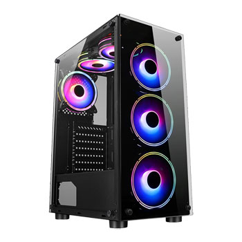 CiT Mirage F6 Black Mid Tower Tempered Glass PC Gaming Case : image 1