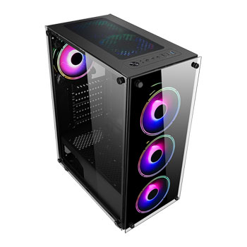 CiT Mirage F6 Black Mid Tower Tempered Glass PC Gaming Case : image 3