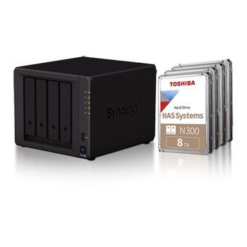 Synology 4 Bay DS420+ Desktop NAS Unit with 32TB (4 x 8TB Toshiba N300) : image 1