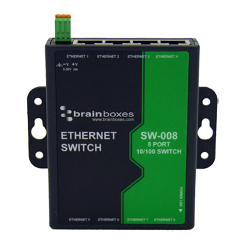 Brainboxes Unmanaged 8 Port Ethernet Wall Mountable Switch : image 1