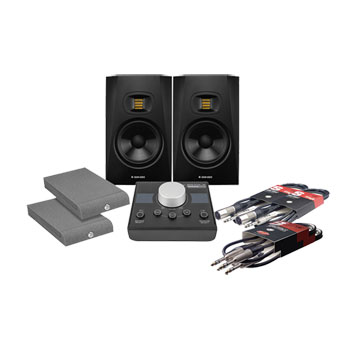 ADAM Audio T7V Speakers, Mackie Big Knob Monitor Controller, Monitor Isolation Pads and Cables : image 1