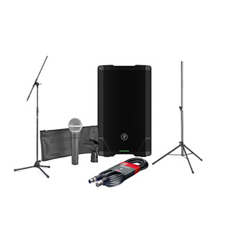 Mackie SRT212, Shure SM-58 Dynamic Mic, Stands and Cabling : image 1