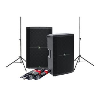 Mackie Thump 15A PA Speakers, Height Adjustable Stands and XLR Leads : image 1