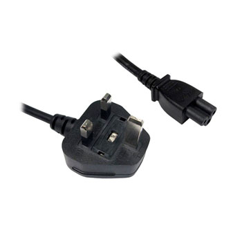 Xclio C5 to UK Plug Mains Cable (Clover Leaf) 1m Power Cord/Cable UK Black : image 1
