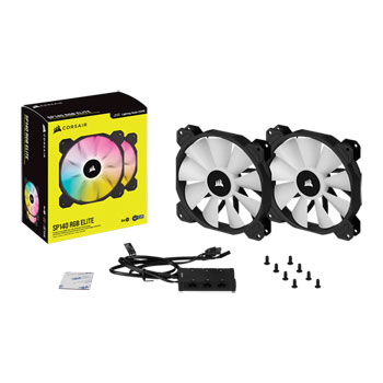 Corsair iCUE SP140 RGB ELITE Dual 140mm PWM Fan Twin Pack with Lighting Node CORE : image 4