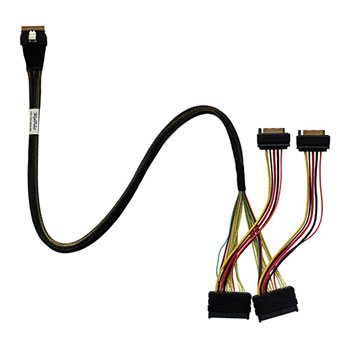 HighPoint Slim SAS SFF-8654 to 2x SFF-8639 NVMe Cable for SSD7580 : image 1