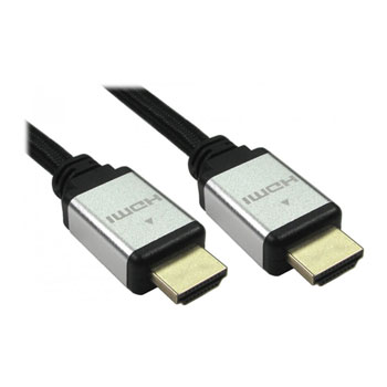 Scan 1 Metre Silver/Black HDMI 2.1 Braided Cable - M/M : image 1