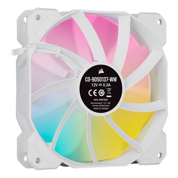 Corsair iCUE SP120 RGB ELITE White Triple 120mm PWM Fan Expansion Pack with Lighting Node CORE : image 3