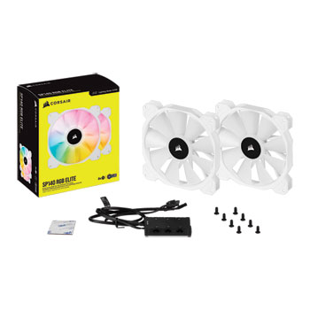 Corsair iCUE SP140 RGB ELITE White Dual 140mm PWM Fan Expansion Pack with Lighting Node CORE : image 4
