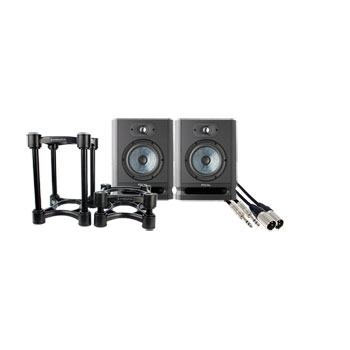 Focal - Alpha 50 Evo 5" Studio Monitors, IsoAcoustics ISO155 Speaker Stands & Leads
