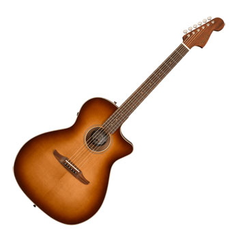 Fender - Newporter Classic Acoustic-Electric Guitar - Aged Cognac Burst, including Gig Bag