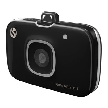 HP Sprocket 2 In 1 Portable Photo Printer + Camera Bundle Pack iOS/Android Black : image 3