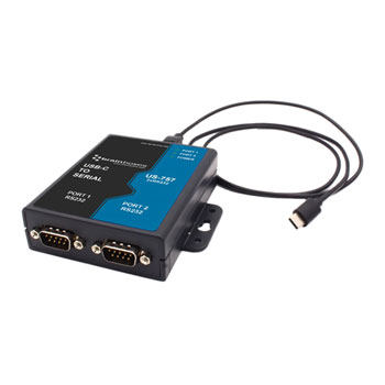 Brainboxes 2 Port USB-C to RS-232 Serial Adapter : image 1