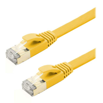 Xclio 15M Flat CAT7 Ethernet Cable Shielded Tangle Free 10Gbps RJ45 Cable LSZH - Yellow