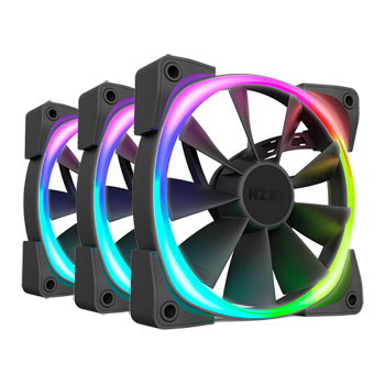 NZXT 120mm Aer RGB 2 Premium PWM Fan Triple Pack - Black