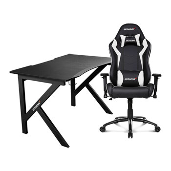 AKRacing Summit Gaming Desk with Core Series SX BLACK/WHITE Gaming Cha
