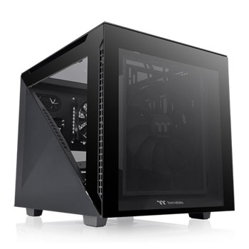 Thermaltake Divider 200 TG Black Tempered Glass MicroATX PC Gaming Case : image 1