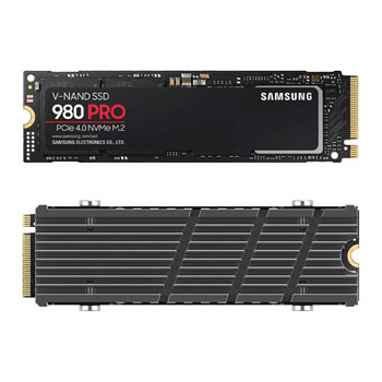 Samsung 980 PRO 1TB M.2 PCIe 4.0 Gen4 NVMe SSD with Pro Heatsink for P