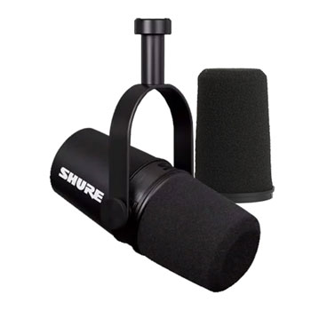 Shure - 'MV7X' Dynamic Broadcast Microphone & RK345 Windshield : image 1
