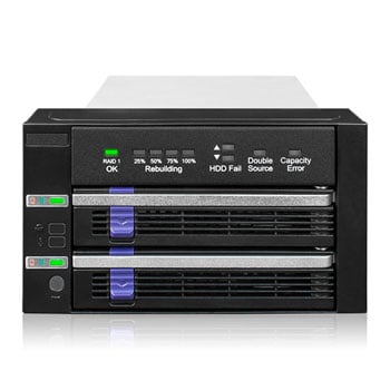 Icy Dock Fatcage Bay 2.5"/3.5" Raid 1 Backplane Cage Bay Size 2 Mb901spr-B