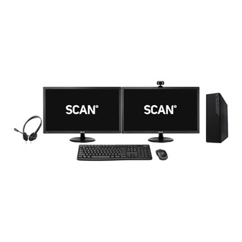 Home Worker Bundle with AMD Ryzen PC, monitor, keyboard/mouse, webcam and headset : image 1