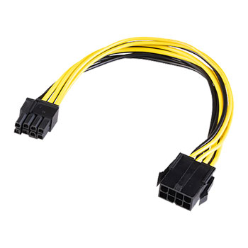 Akasa 20cm 12V ATX 8-Pin to PCIe 6+2 Pin Adapter Cable : image 1