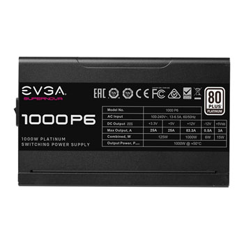 EVGA SuperNOVA P6 1000 Watt Fully Modular 80+ Platinum PSU/Power Supply : image 3