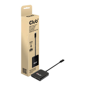 Club 3D USB 3.2 Gen2 Type-C (DP Alt-Mode) to DisplayPort Dual Monitor Adapter : image 1