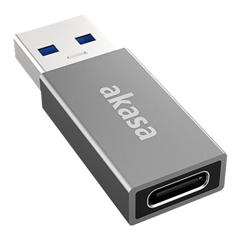 Akasa USB Type-A Male to USB Type-C Female Adapter Black/Space Grey : image 2