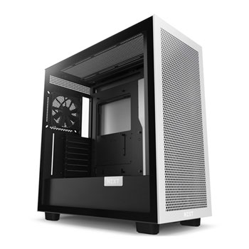 NZXT H7 Flow Black/White Mid Tower Tempered Glass PC Gaming Case : image 1