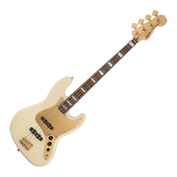 Squier - 40th Anniversary Jazz Bass, Gold Edition (Olympic White)