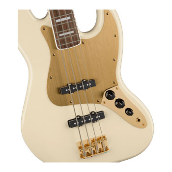 Squier - 40th Anniversary Jazz Bass, Gold Edition (Olympic White) : image 2