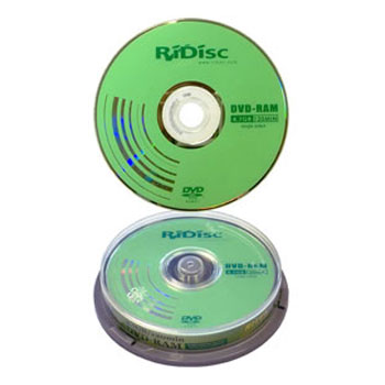 10pcs Cakebox, Ridisc, 4.7GB DVD-RAM 3x, Single Layer Branded, 120min : image 1